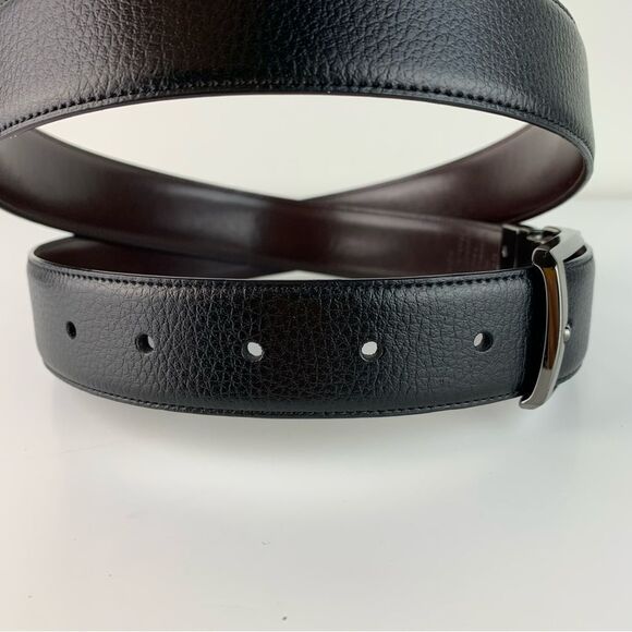 Perry Ellis Men’s Bonded Leather reversible belt size 36 brown black - Picture 3 of 6
